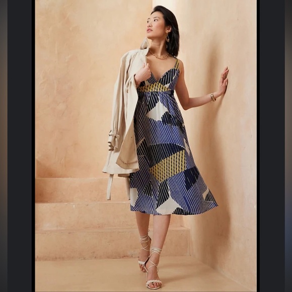 Banana Republic Empire Waist Chiffon Midi Dress - Picture 2 of 12